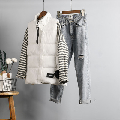 Sügisene naiste vesti lai kõrge kraega mudel