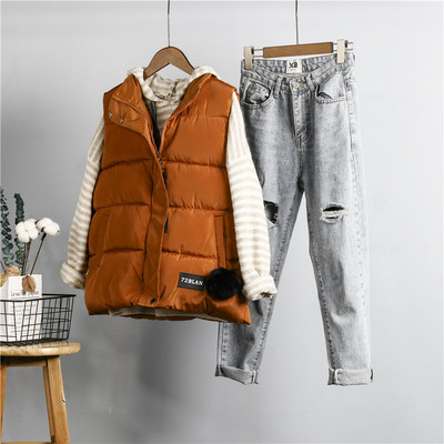 Sügisene naiste vesti lai kõrge kraega mudel