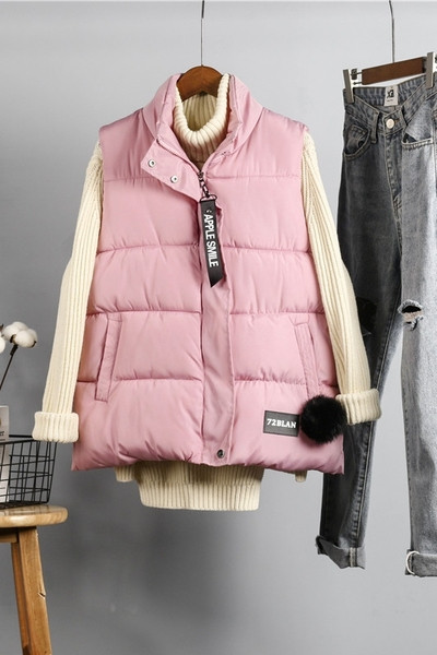 Sügisene naiste vesti lai kõrge kraega mudel