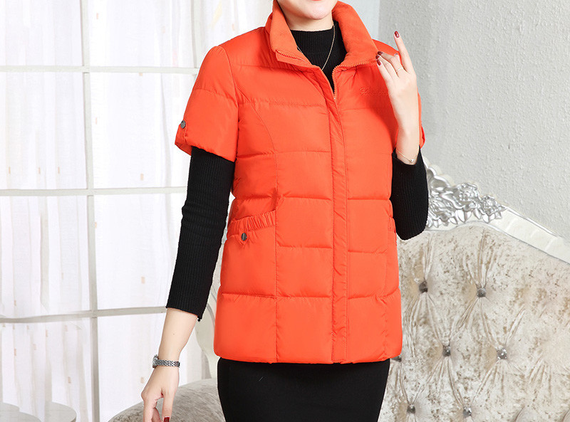 Naiste kõrge krae ja lühikeste varrukatega vest