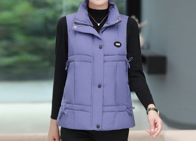 Naujo modelio moteriška liemenė aukšta apykakle ir kaklaraiščiais