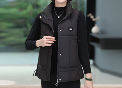 Naujo modelio moteriška liemenė aukšta apykakle ir kaklaraiščiais