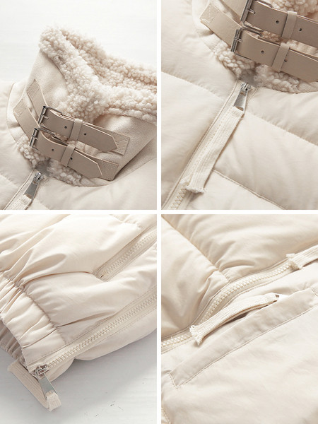 Moteriška rudens-žiemos liemenė su pūkine apykakle