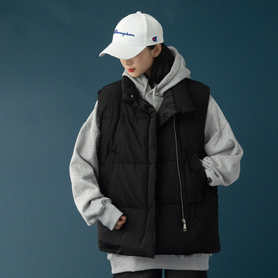 Γυναικείο γιλέκο casual με φερμουάρ - φαρδύ  μοντέλο