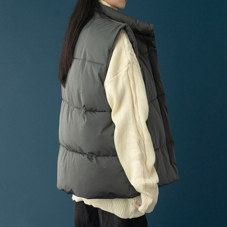 Γυναικείο γιλέκο casual με φερμουάρ - φαρδύ  μοντέλο