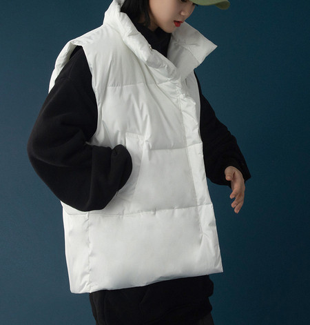 Γυναικείο γιλέκο casual με φερμουάρ - φαρδύ  μοντέλο