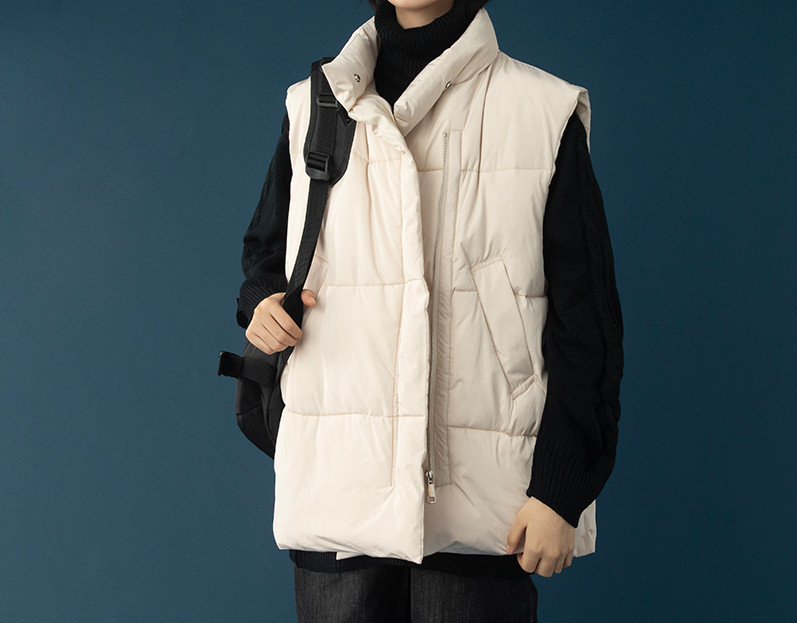 Γυναικείο γιλέκο casual με φερμουάρ - φαρδύ  μοντέλο