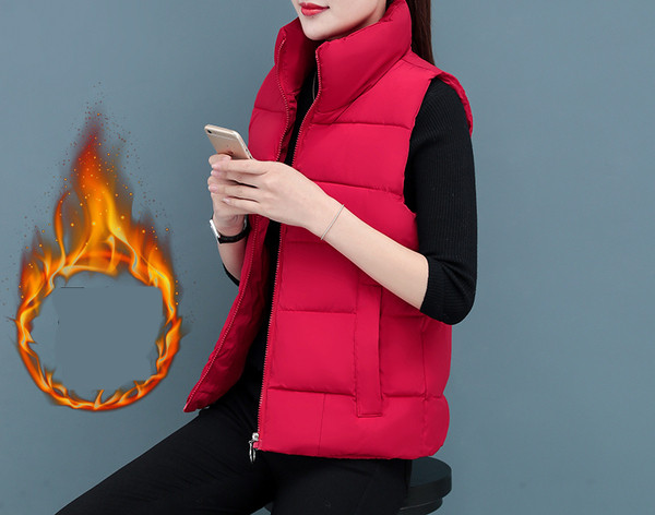 Lühike tõmblukuga sügis-talvine vest naistele