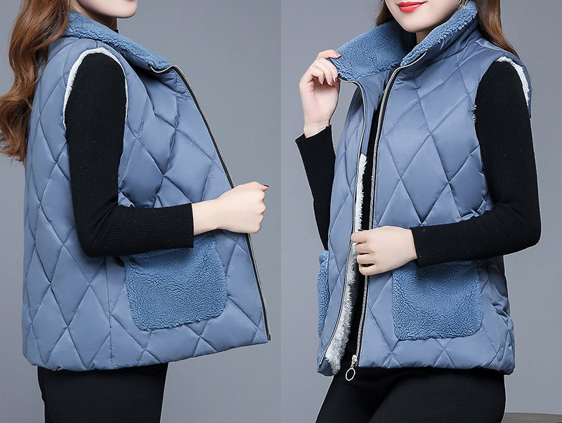 Moteriška rudens-žiemos liemenė su šiltu pamušalu ir užtrauktuku