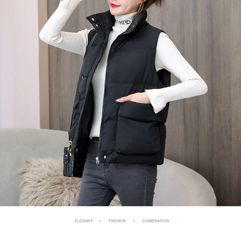 Naujas kasdienės moteriškos liemenės modelis su kvadratinėmis kišenėmis