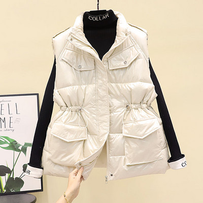 Μοντέρνο γυναικείο γιλέκο με ελαστική μέση