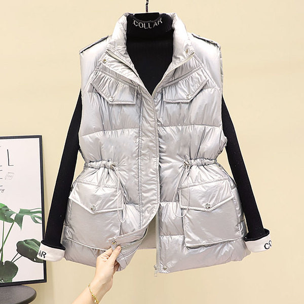 Μοντέρνο γυναικείο γιλέκο με ελαστική μέση