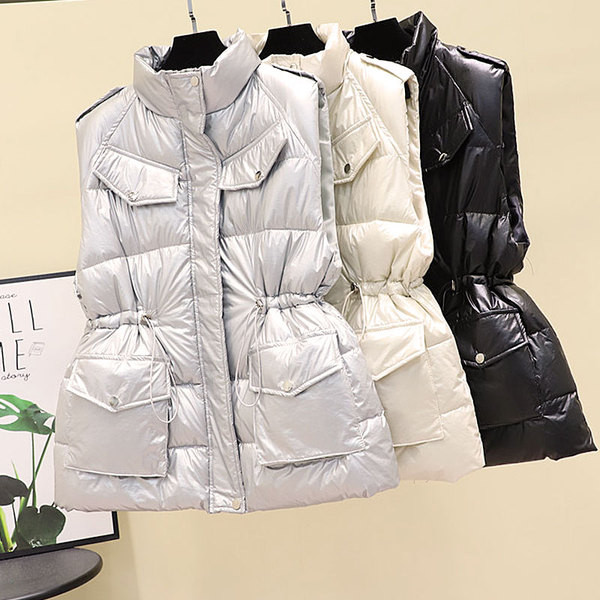 Μοντέρνο γυναικείο γιλέκο με ελαστική μέση