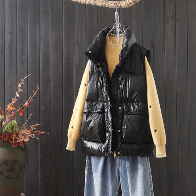 Rudens-žiemos moteriška liemenė su kišenėmis