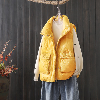 Rudens-žiemos moteriška liemenė su kišenėmis