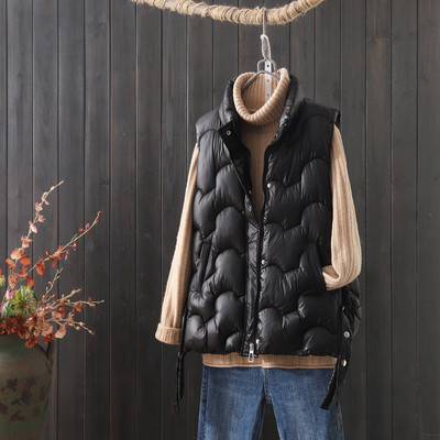 Rudens-žiemos moteriška liemenė su kišenėmis