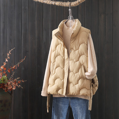 Rudens-žiemos moteriška liemenė su kišenėmis