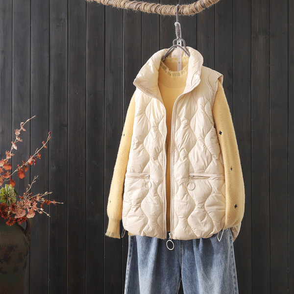 Rudens-žiemos moteriška liemenė su kišenėmis