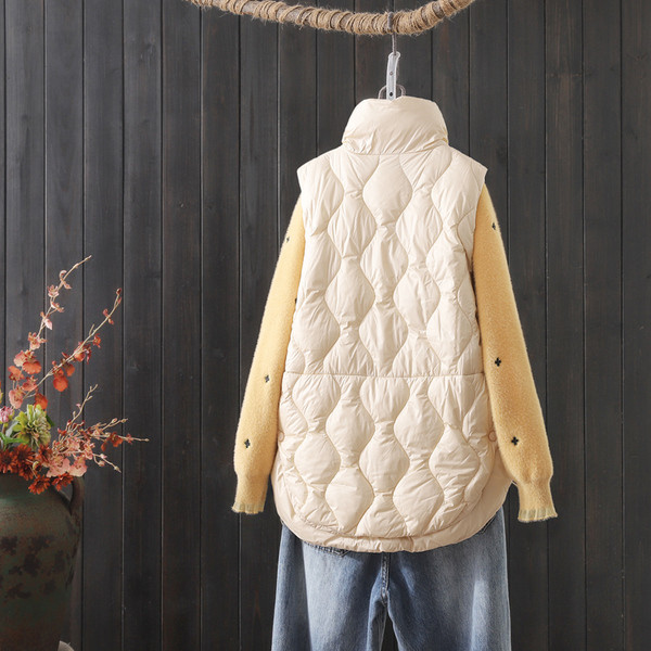 Rudens-žiemos moteriška liemenė su kišenėmis