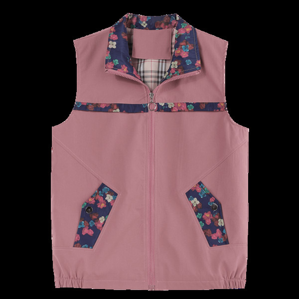 Naiste vest klassikalise krae ja taskuga – värvitrükiga