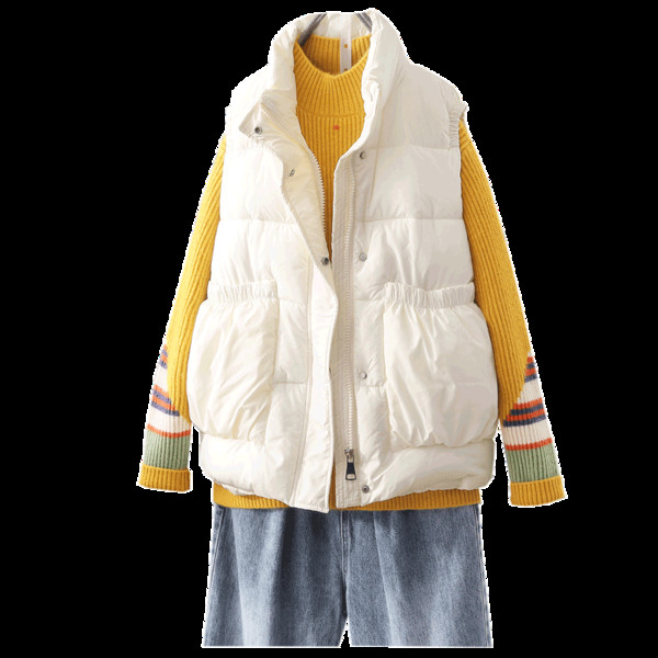 Moteriška žieminė liemenė aukšta apykakle ir sagomis