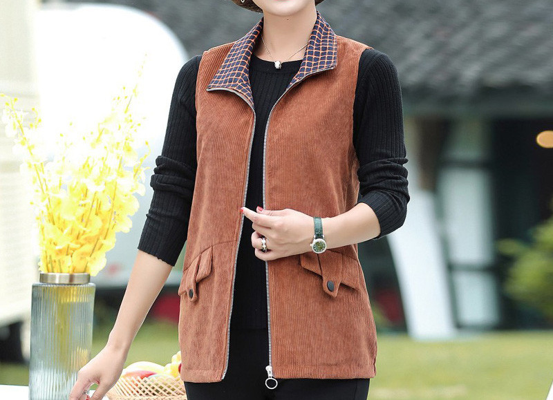 Ženski baršunasti prsluk s patentnim zatvaračem