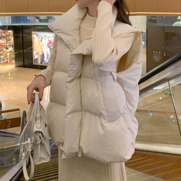 Vabaaja naiste vesti lai mudel kõrge krae ja lukuga