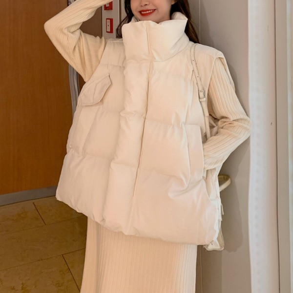 Vabaaja naiste vesti lai mudel kõrge krae ja lukuga