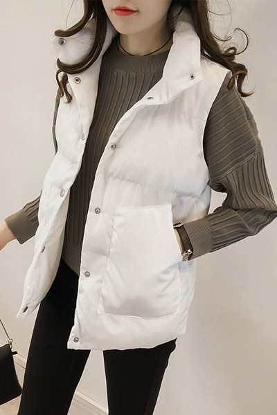 Taskute ja kõrge kraega igapäevane naiste vesti uus mudel