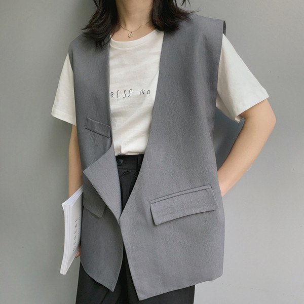 Õhuke naiste vest spits-kaelusega