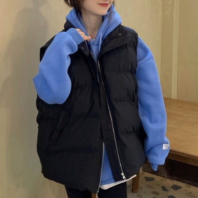 Kõrge krae ja taskutega sügis-talvine naistevest