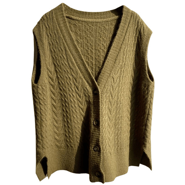 Moteriška megzta liemenė su sagomis ir špicine iškirpte