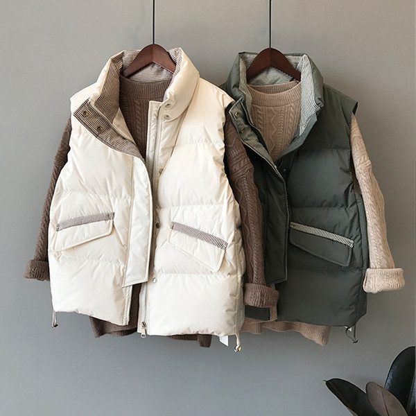 Naiste vabaaja vest nööpide ja kõrge vöökohaga