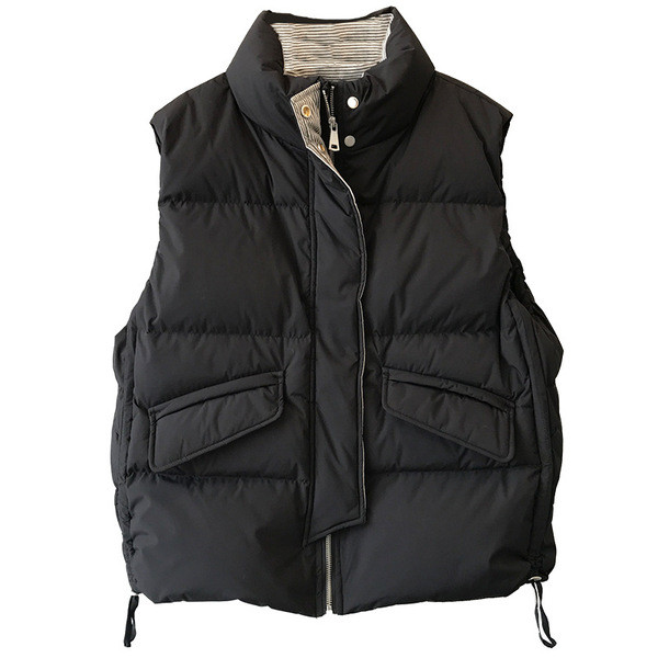 Naiste vabaaja vest nööpide ja kõrge vöökohaga