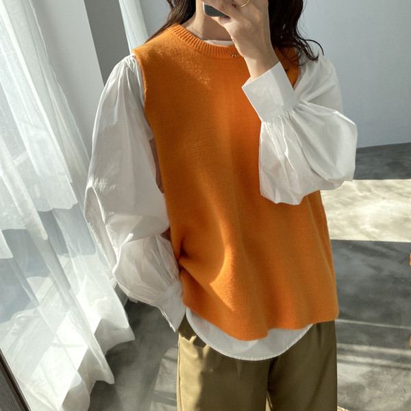 Sügisene naiste vest lõhikuga seljal