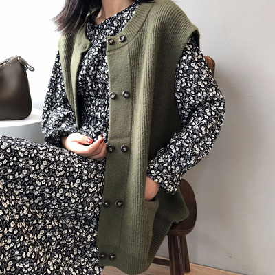 Moteriška žieminė megzta liemenė