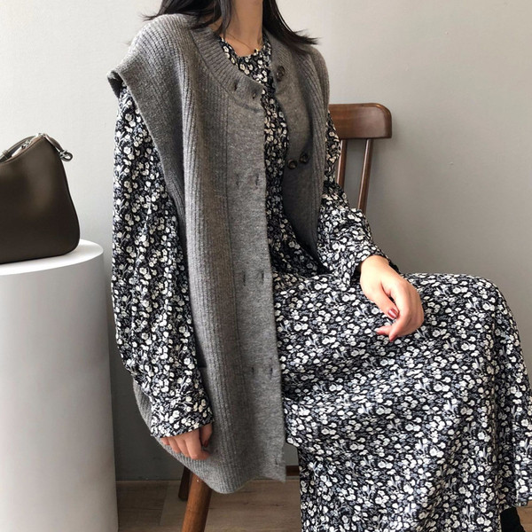 Moteriška žieminė megzta liemenė