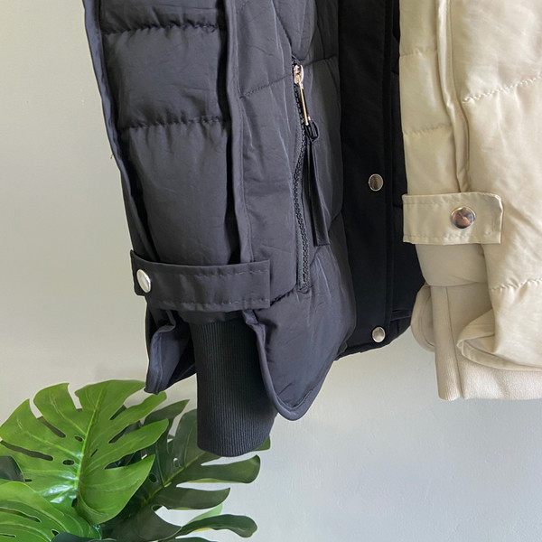 Ženski casual prsluk s patentnim zatvaračem i gumbima