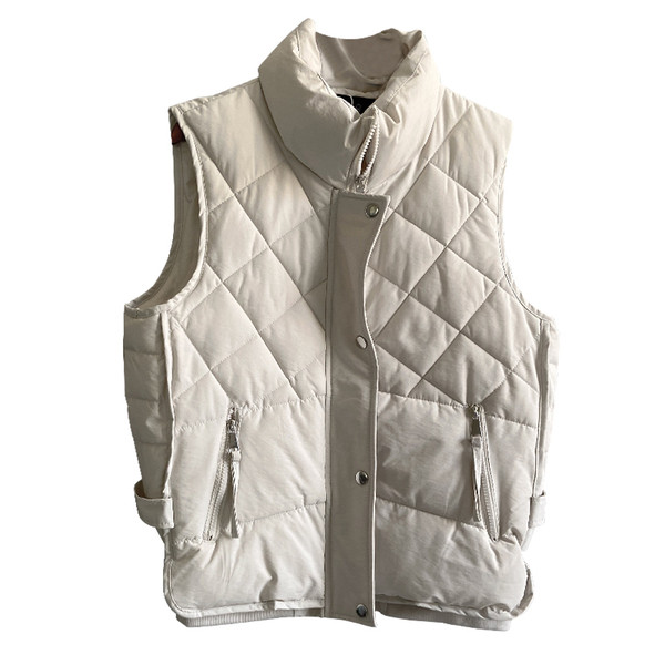 Ženski casual prsluk s patentnim zatvaračem i gumbima