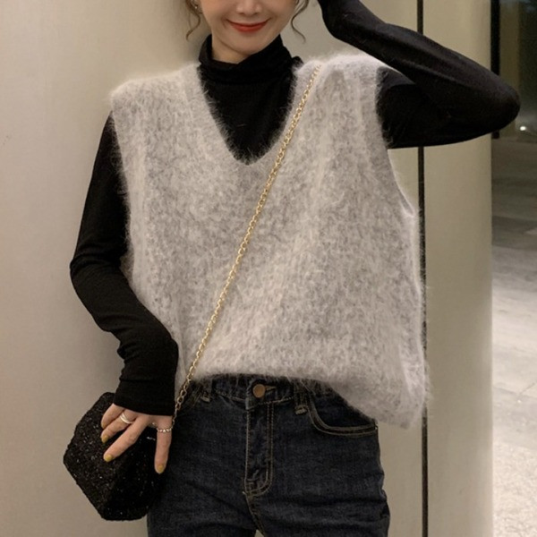 Vabaaja naiste vest ilma kinnituseta V-kaelusega