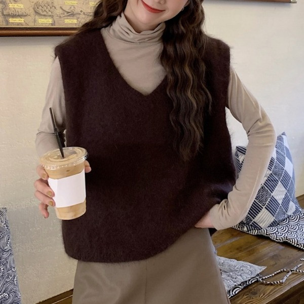 Vabaaja naiste vest ilma kinnituseta V-kaelusega