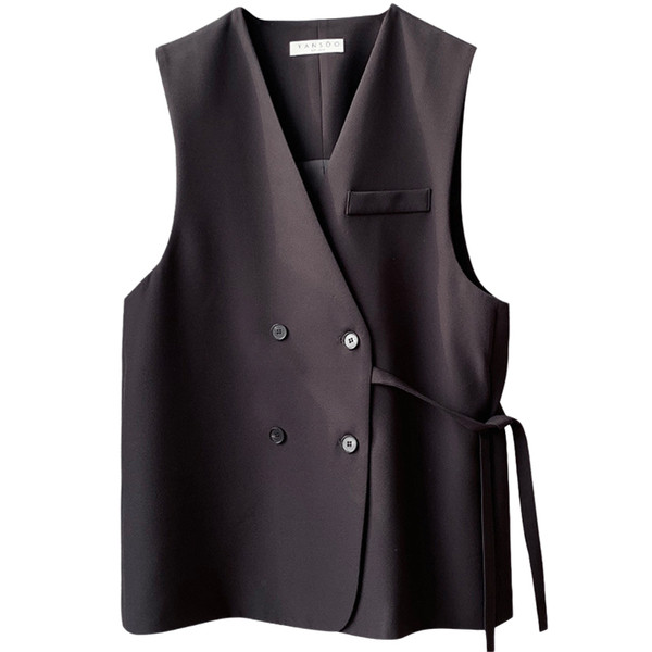 Naiste vest kaherealise kinnituse ja spitsikaelusega