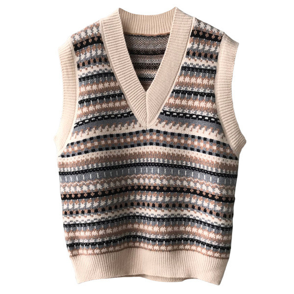 Γυναικείο πλεκτό γιλέκο με ντεκολτέ