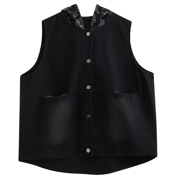 Uus mudel naiste vest kapuutsiga ja teksataskutega