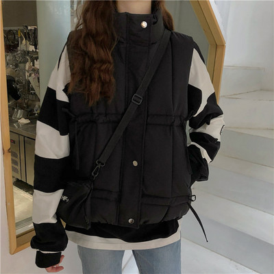 Naiste vabaajavest kõrge krae, taskute ja lipsudega