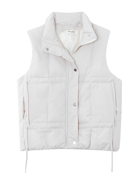 Naiste vabaajavest kõrge krae, taskute ja lipsudega