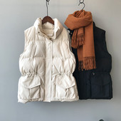 Vesta de dama cu guler inalt si cravate