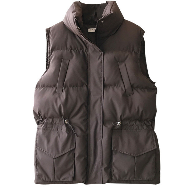 Vesta de dama cu guler inalt si cravate