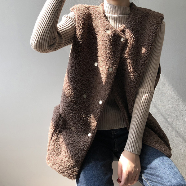 Νέο μοντέλο φαρδύ γιλέκο με κουμπιά