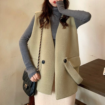 Pehme naiste vesti lai V-kaelusega mudel